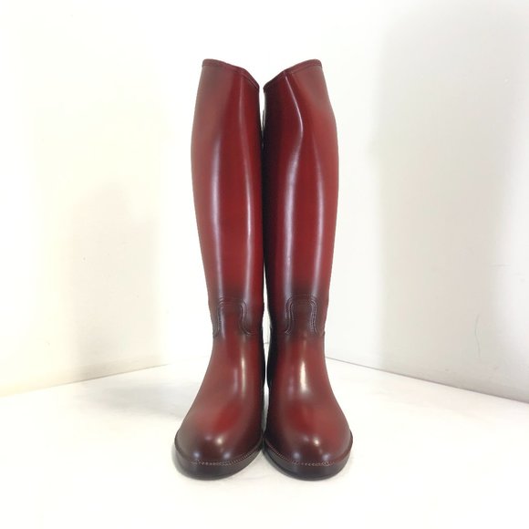 NWT Aigle Womens "Start" Equestrian Rain Boots in Rouge, Medium Calf Width - Picture 2 of 8